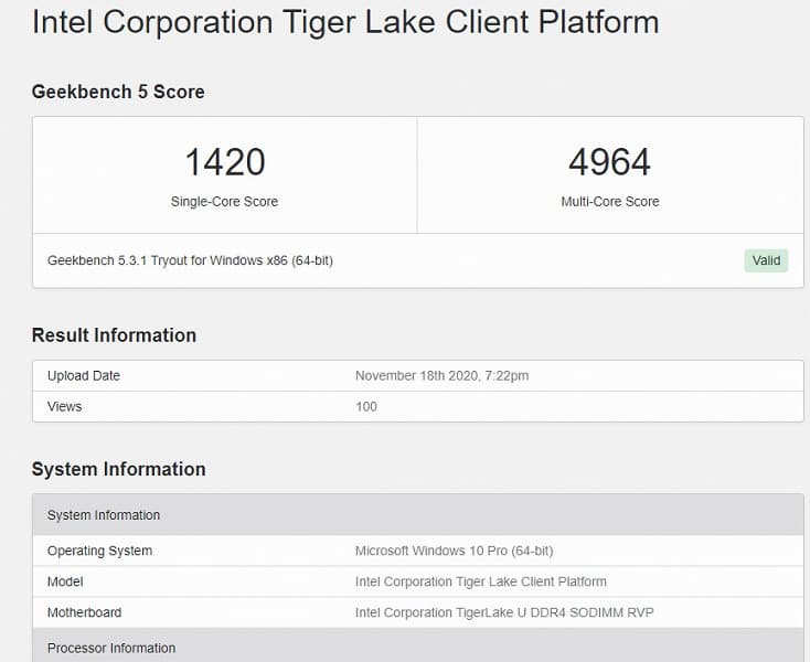 35-ваттный CPU Core i7-11370H (Tiger Lake-H) выступил в тесте Geekbench. Но такие ли процессоры Intel мы ждем?