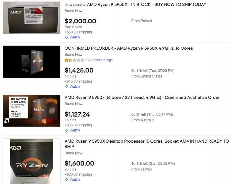 Процессоры Ryzen 5000 уже не купить. Цены растут на волне ажиотажа
