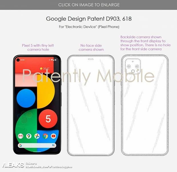 Первое изображение Google Pixel 6 с подэкранной камерой
