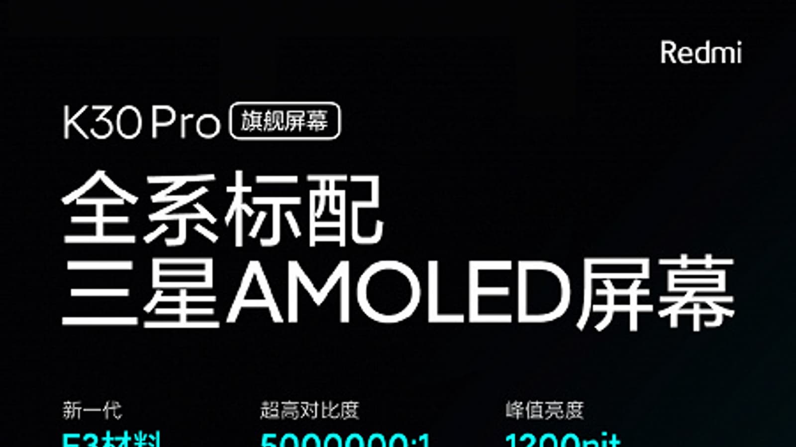 E3 Super AMOLED, 180 Гц, 5 000 000:1, 1200 кд/м2, HDR10+. Такой дисплей получил Redmi K30 Pro