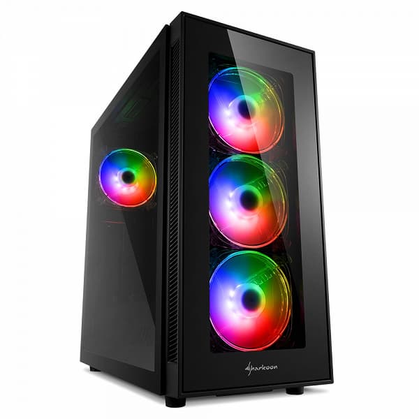 Корпус Sharkoon TG5 Pro RGB укомплектован четырьмя вентиляторами