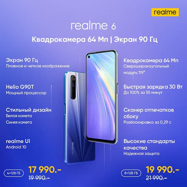 Главный конкурент Redmi Note 8 Pro прибыл в Россию. Начались продажи серии Realme 6 со скидкой для первых покупателей