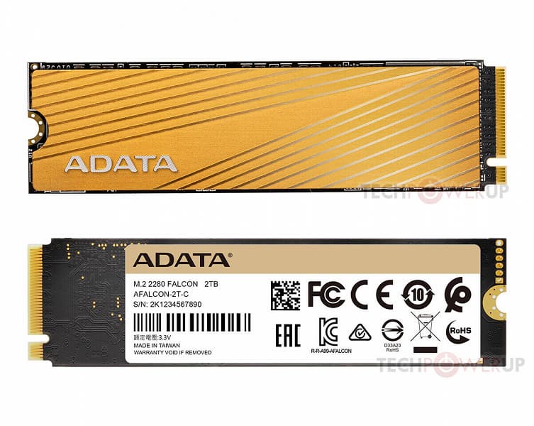 Накопители Adata Falcon типоразмера M.2 с интерфейсом PCIe Gen3 x4 выпускаются объемом до 2 ТБ Накопители Adata Falcon типоразмера M.2 с интерфейсом PCIe Gen3 x4 выпускаются объемом до 2 ТБ