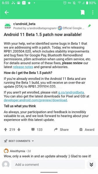 Android 11 Beta 1.5 вышла через неделю после Android 11 Beta 1. Что нового? Android 11 Beta 1.5 вышла через неделю после Android 11 Beta 1. Что нового?