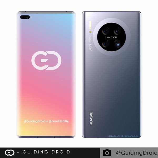 Практически безграничный экран, 55-кратный зум и квадрокамера. Новые рендеры Huawei Mate 40 Pro