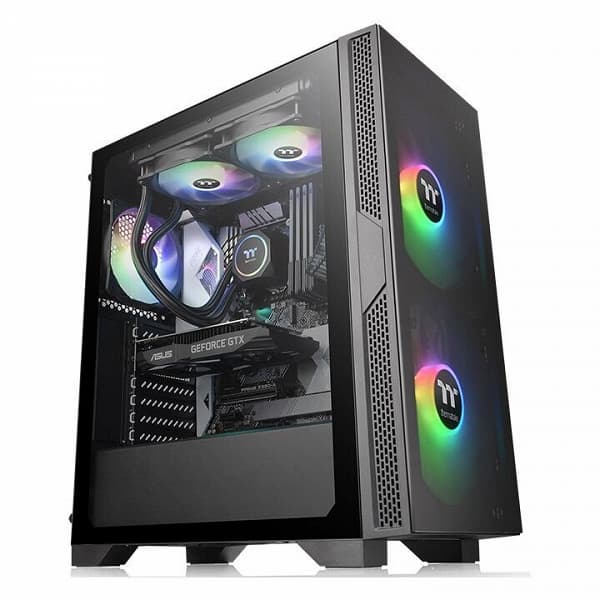 За стеклянной передней панелью корпуса Thermaltake Versa T25 TG можно установить два 200-миллиметровых вентилятора За стеклянной передней панелью корпуса Thermaltake Versa T25 TG можно установить два 200-миллиметровых вентилятора