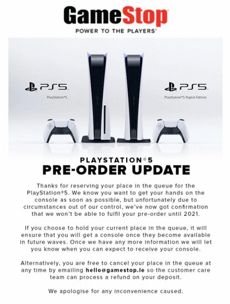 Плохая новость для покупателей Sony PlayStation 5. Некоторые заказы не выполнят до следующего года