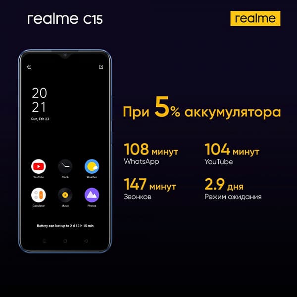 Новый монстр автономности прибыл. В Россию приехал Realme С15
