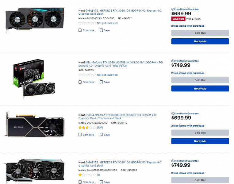 Последствия дефицита: стоимость GeForce RTX 3080 влетела до 00, пользователи жалуются на Nvidia, та извиняется