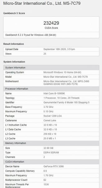 Nvidia GeForce RTX 3090 бьет рекорды производительности. Она обошла Tesla V100, Titan V и Titan RTX Nvidia GeForce RTX 3090 бьет рекорды производительности. Она обошла Tesla V100, Titan V и Titan RTX