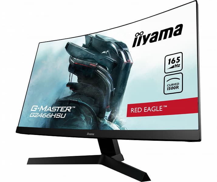Частота обновления вогнутого экрана монитора iiyama G-Master G2466HSU-B1 Red Eagle достигает 165 Гц