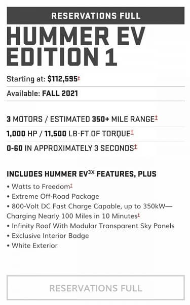 Электрические Хаммеры раскупили за час, но есть нюанс