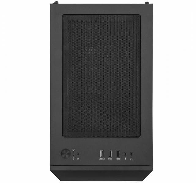 Передняя панель корпуса SilverStone FARA H1 M прикрыта мелкой сеткой