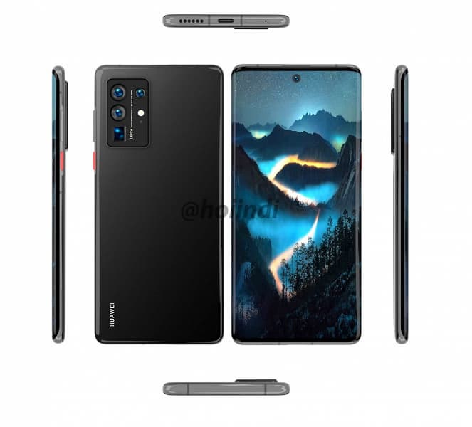 Новые изображения Huawei P50 Pro с экраном-водопадом