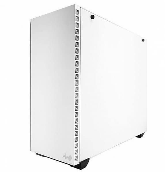 Оформление белого варианта корпуса In Win 216 включает элемент с текстурой дерева