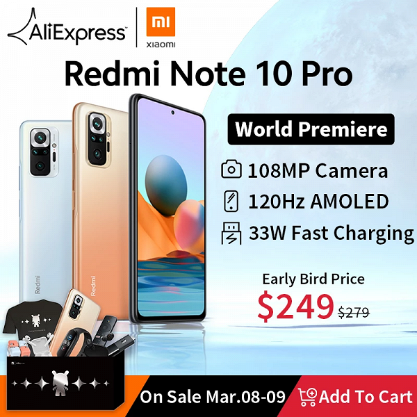 Глобальные Redmi Note 10 и Redmi Note 10 Pro уже появились на AliExpress со скидками, ориентировочные цены в России