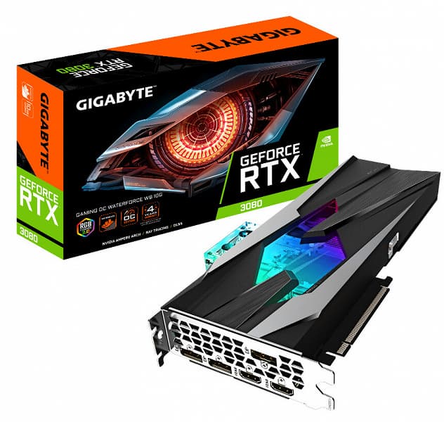 Видеокарта Gigabyte GeForce RTX 3080 Gaming OC WaterForce WB 10G оснащена водоблоком