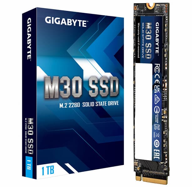 Твердотельные накопители Gigabyte M30 типоразмера M.2 оснащены интерфейсом PCIe 3.0 x4 Твердотельные накопители Gigabyte M30 типоразмера M.2 оснащены интерфейсом PCIe 3.0 x4