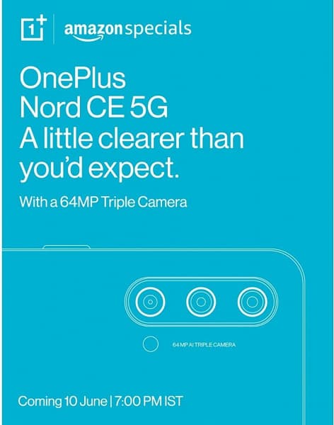 Так выглядит OnePlus Nord CE 5G. Опубликованы изображения фронтальной и тыльной панелей смартфона