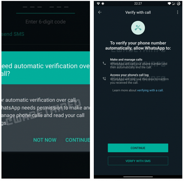 Эксклюзив для Android: в WhatsApp разрешать автоматически входить «по звонку»