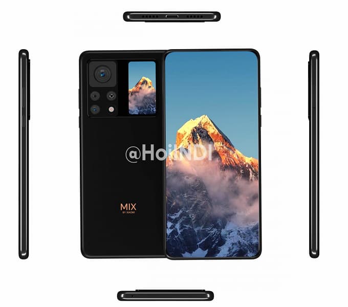 Mi Mix 4 с квадрокамерой и дополнительным экраном показали на новых рендерах