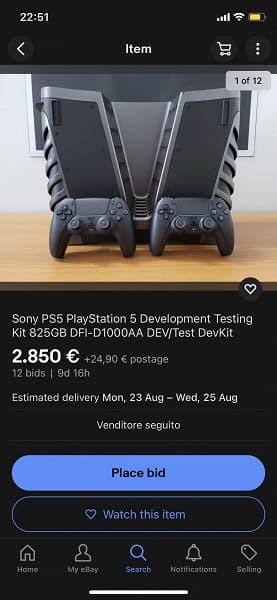 На eBay попытались продать Sony PlayStation 5 для разработчиков. Перед удалением цена достигла почти 250 тысяч рублей