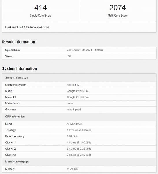 Google Pixel 6 Pro протестировали в бенчмарке: производительность гораздо ниже, чем у нынешних флагманов, но конфигурация платформы необычная
