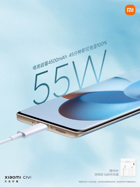 Xiaomi Civi стал первым не флагманским телефоном компании без зарядного устройства в комплекте, но его всё равно дарят покупателям