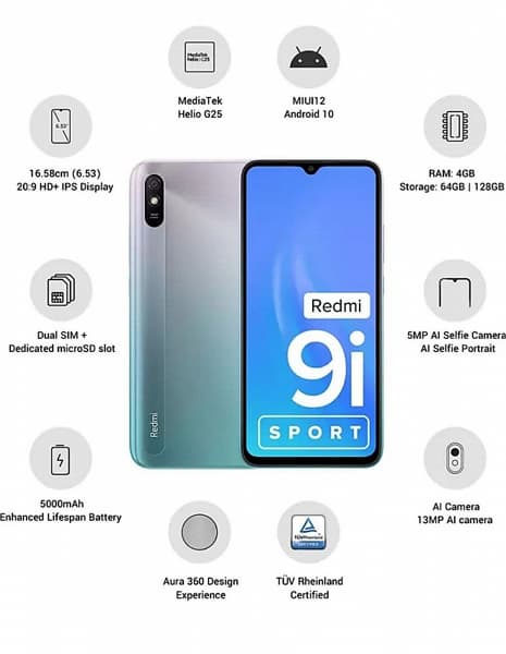 5000 мА·ч, 4 ГБ ОЗУ, 64 ГБ флеш-памяти, 13 Мп и MIUI 12 за 120 долларов. Представлен Redmi 9i Sport