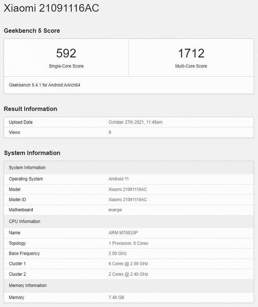 Redmi Note 11 протестировали в Geekbench. Он вдвое медленнее флагманов