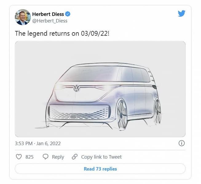 VW представит серийный электрический микроавтобус ID.Buzz 9 марта