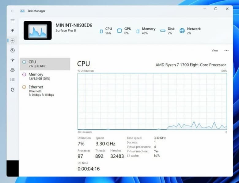 В Windows 11 появился совершенно новый диспетчер задач. Без вкладок, с темной темой оформления и закругленными уголками