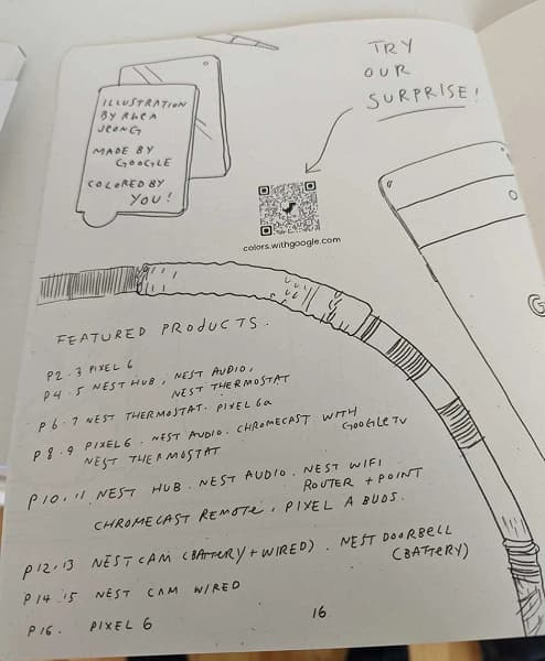 Члены закрытого клуба Google Pixel Superfans получили в подарок 100-долларовую умную колонку и книжку-раскраску с упоминанием Pixel 6a