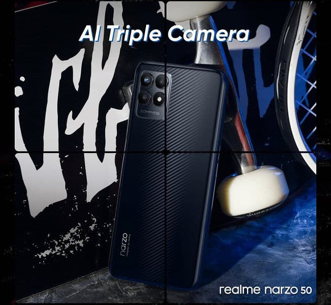 5000 мА·ч, 120 Гц, 50 Мп за 215 долларов. Realme Narzo 50 представят 24 февраля