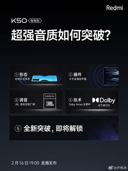 Redmi K50 Gaming Edition совершит прорыв в качестве звука на смартфонах