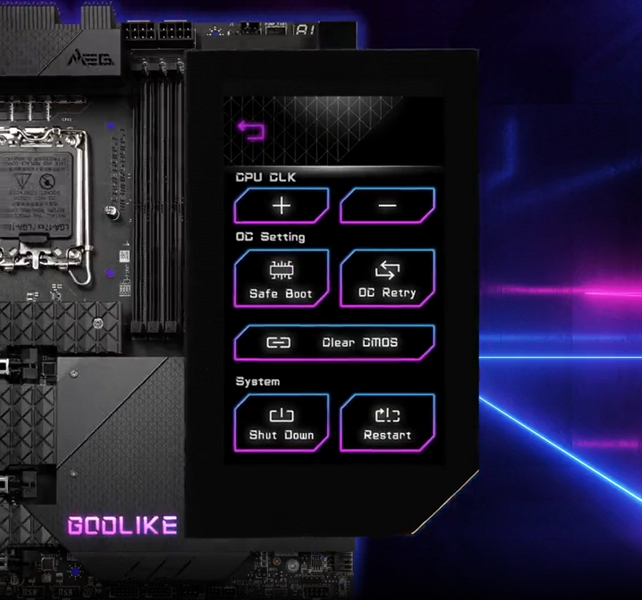 Гигантская системная плата с собственным сенсорным экраном и ценой более 2000 долларов. MSI MEG Z690 Godlike выходит в продажу