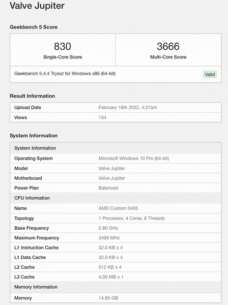 Производительность игровой консоли Steam Deck – на уровне AMD Ryzen 7 3700U, выпущенного в 2019 году