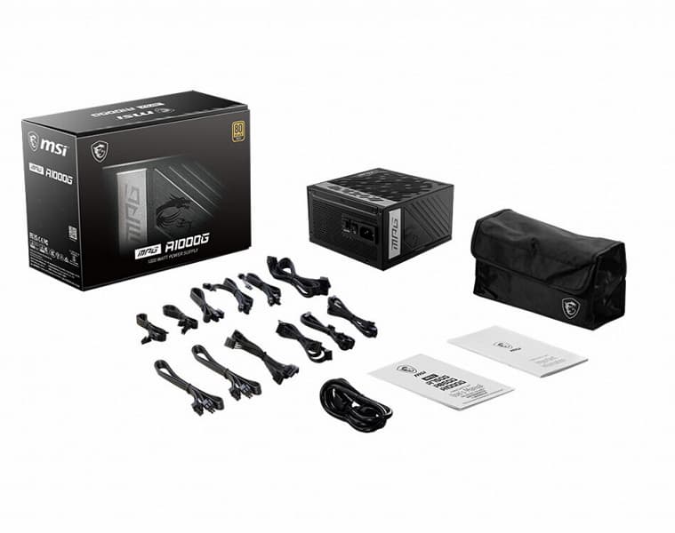 Блок питания MSI MPG A1000G оснащен модульной кабельной системой