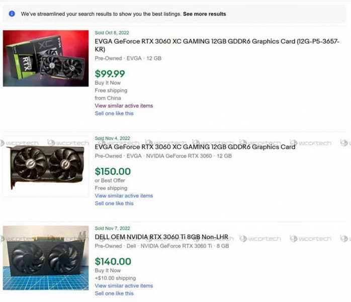 Больше никаких GeForce RTX 3060 за 100 долларов. Подержанные видеокарты резко взлетели в цене в разы Больше никаких GeForce RTX 3060 за 100 долларов. Подержанные видеокарты резко взлетели в цене в разы