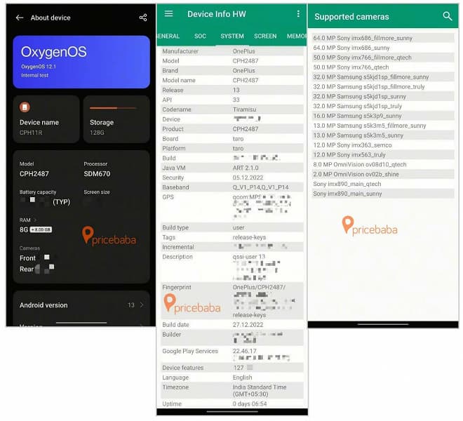 Экран OLED 6,7 дюйма 1,5К, Snapdragon 8 Plus Gen 1, 50 Мп c OIS, 5000 мА·ч и 100 Вт. Подробные характеристики OnePlus 11R