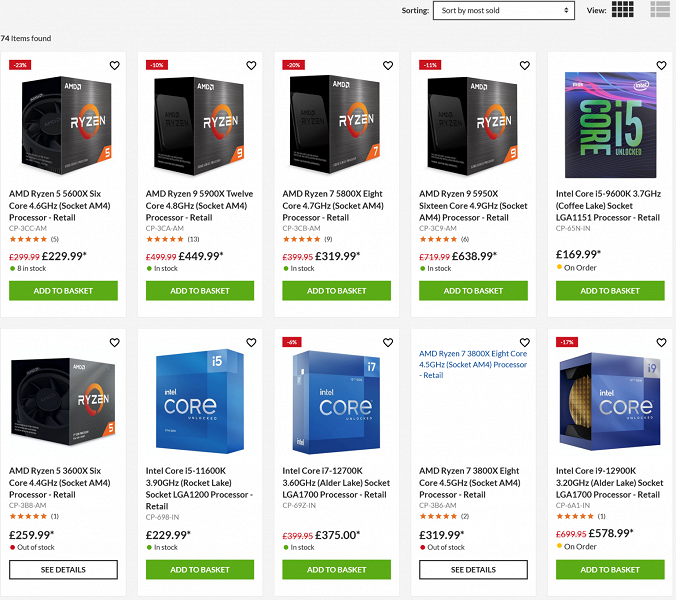 Процессоры AMD серии Ryzen 5000 подешевели до минимума на площадке Amazon в США и Великобритании