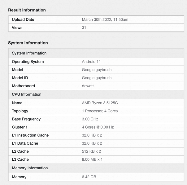 AMD готовит процессоры, которые выведут производительность хромбуков на новый уровень. Ryzen 3 5125C уже засветился в Geekbench