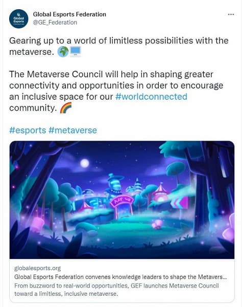 Мировая федерация киберспорта создала «Совет по метавселенной»