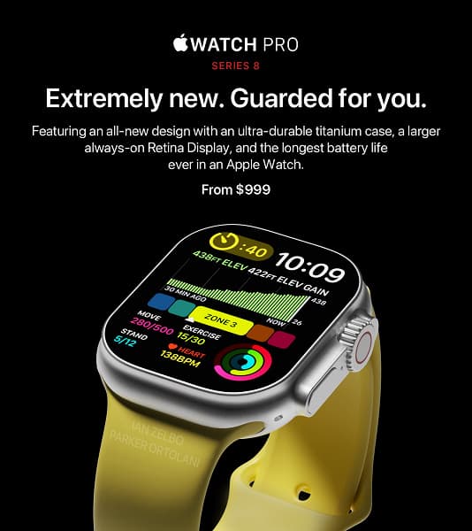 Защищённые Apple Watch Pro на первых качественных рендерах. Дизайнер создал их на основе документов CAD