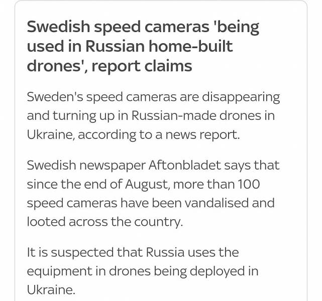 Пятничное: Шведские чиновники обвиняют Россию в краже дорожных камер видеофиксации