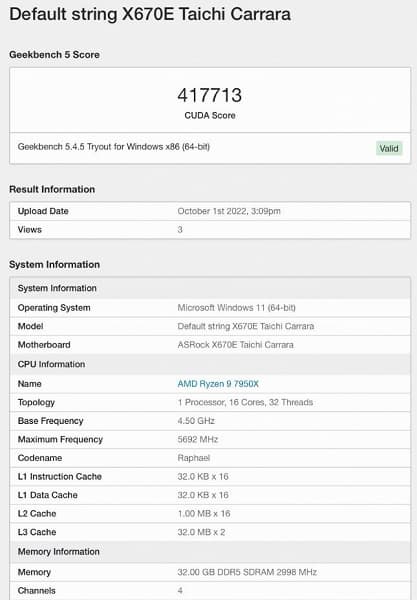GeForce RTX 4090 протестировали в Geekbench, результат впечатляет. Производительность в тесте CUDA в 1,6 раза выше, чем у GeForce RTX 3090 Ti