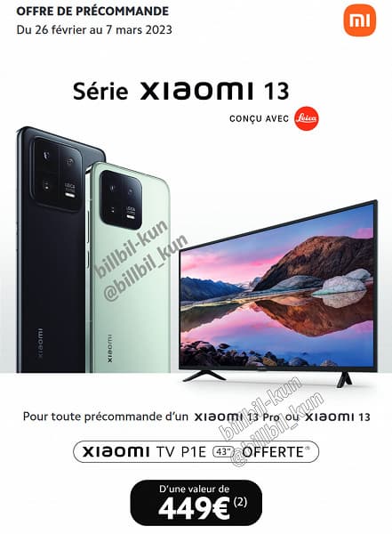 Шикарный бонус за предзаказ. Во Франции за предзаказ Xiaomi 13 или Xiaomi 13 Pro можно будет получить 43-дюймовый телевизор