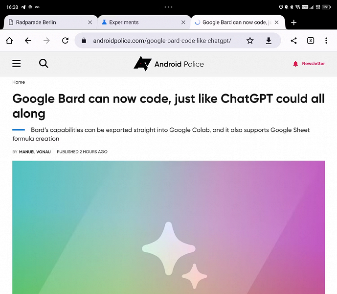 У Google Chrome появился новый «шикарный» интерфейс на планшетах и складных устройствах
