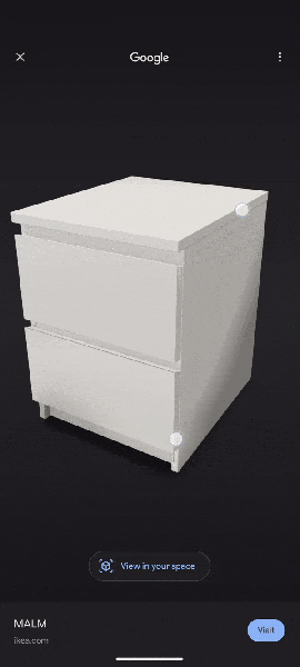 Весь ассортимент Ikea в поиске Google: можно «примерить» любую тумбочку к своей комнате