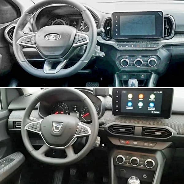 Первое сравнение фотографий салонов Lada Granta 2 и Dacia Logan 3